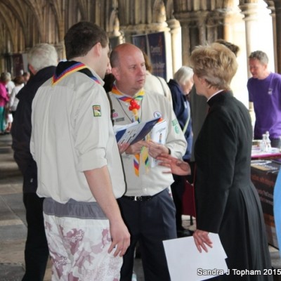 Carl (ADC 2018) and Tony (ACC Cubs) promoting Scouting at Norwich Cathedral volunteering event